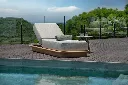 Acri - sunlounger - teak - rope beige uni - incl cushion sunbrella lopi sand with Ronda sidetable - teak, top ceram palladium grey 12mm - d45_medium.webp