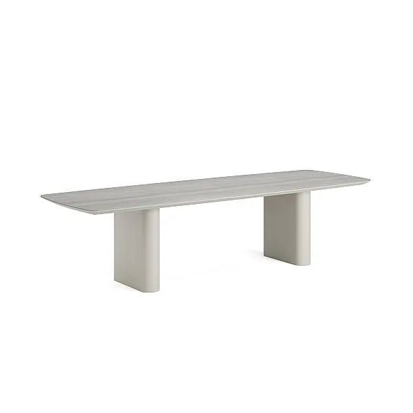 Amorelli - 08-000573 - dining table 300x105 - alu dune, ceramic travertino white 6mm - ST3D_medium.webp