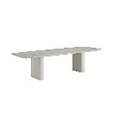 Amorelli - 08-000573 - dining table 300x105 - alu dune, ceramic travertino white 6mm - ST3D_medium.webp