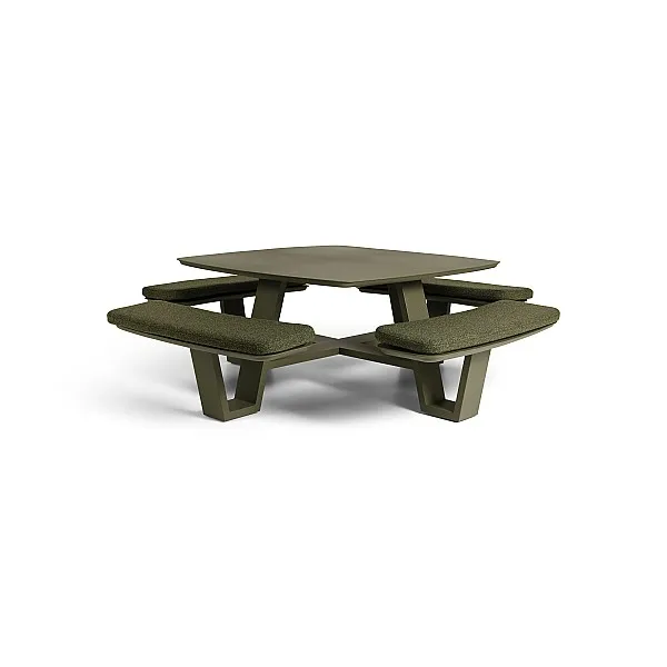 Squadro - 08-000723, 02-003390 - picnic table - alu green mat - incl cush olefin green - STUD_medium.webp