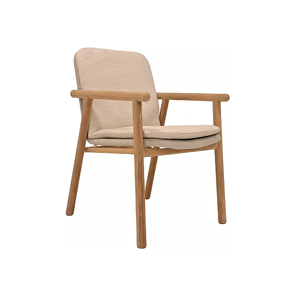 Benoa - 01-007975 - arm chair - teak - fontalina beige - incl cushion- front left - STUD_medium.webp