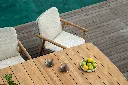 Benoa - dining table - teak - 240x100cm with Benoa - armchair - teak - rope linnen - incl cushion with backrest sunproof fontelina beige (5)_medium.webp