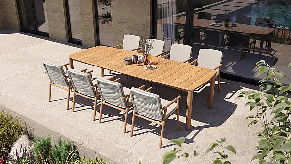 Benoa - dining table set - full teak, 300cm - v4_medium.webp