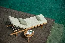 Benoa - sunlounger - teak - rope linnen - incl cushion sunproof fontelina beige with Ronda - sidetable - teak (2)_medium.webp