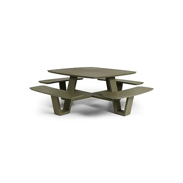 [JK-SQU-PDT-GR] Squadro Picnic Tafel - 229x229cm | Jati Kebon (Green)