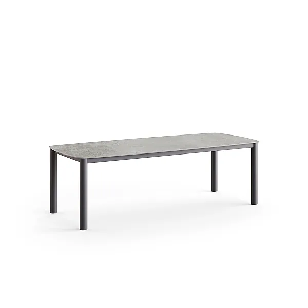 Table à manger Benoa 240x100cm - Cadre en alu/Plateau en céramique | Jati Kebon (Charcoal, Palladium Grey)